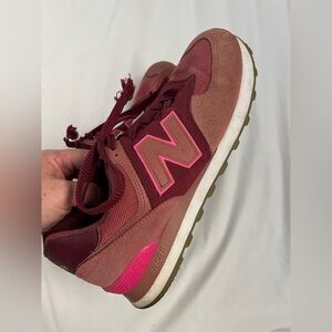 New Balance Women's Burgundy and Pink Sneakers